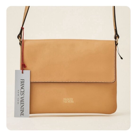 Frances Valentine Maggie Natural Vachetta Leather Crossbody Bag NWT - Picture 2 of 11